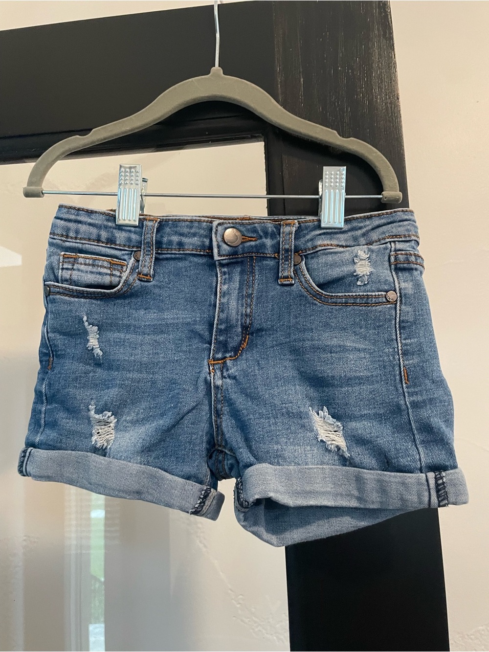 Joe’s Classic Distressed Roll-Cuff Denim Shorts